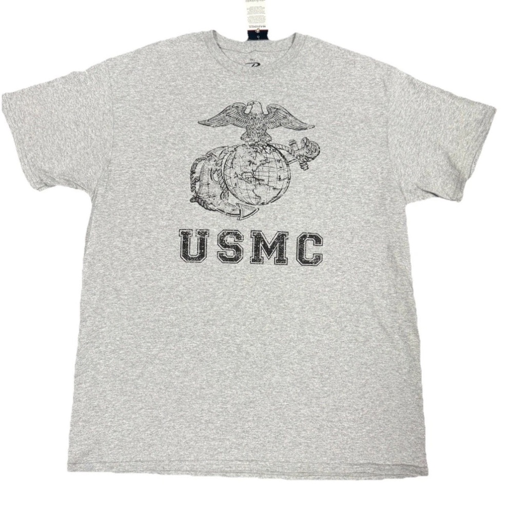 Official Licensed Marines Gray T-Shirt Rothco Vintage USMC Eagle Globe & Anchor